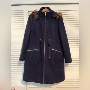 Momo maternity navy blue wool winter coat. Size medium.